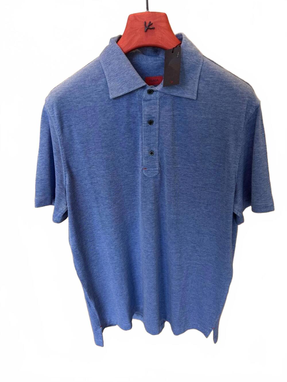 NEW ISAIA men's short sleeves polo in blue